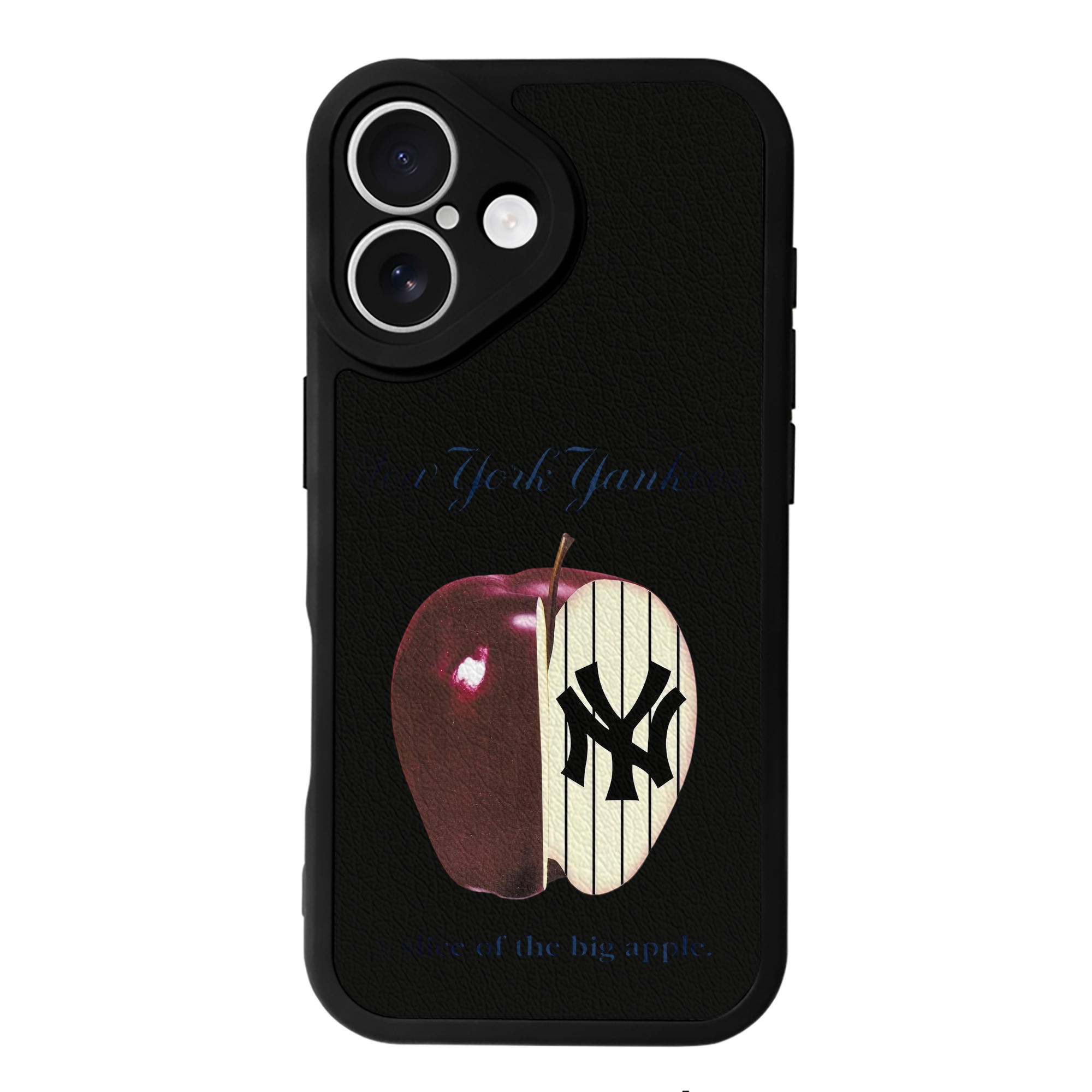 New York Yankees A Slice of The Big Apple IPhone 16 Silicone Leather Case – UV Print, Lambskin Texture – Perfect Fit, Wireless Charging Compatible, Scratch Resistant, Precise Cutouts – Stylish Protection For IPhone 16